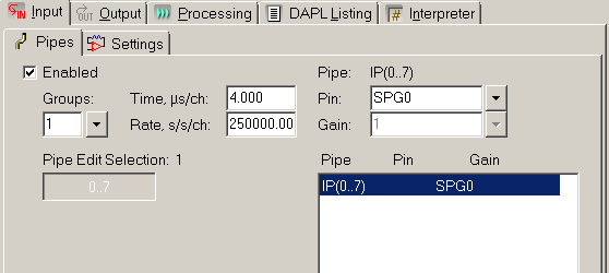 sampling configuration